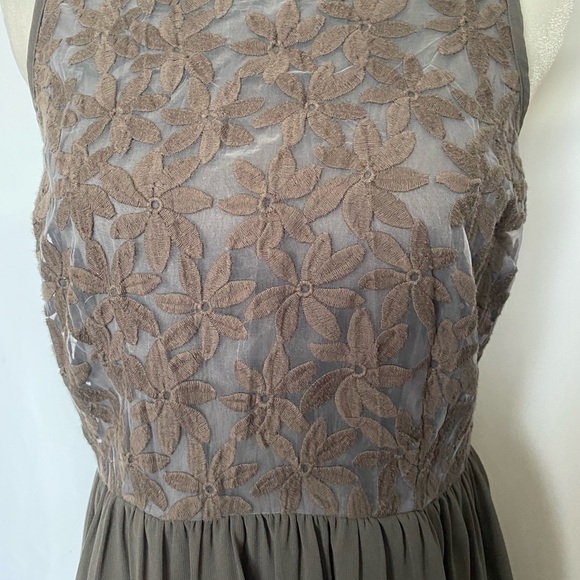 Xhilaration Floral & Sheer Taupe Dress - Picture 3 of 11